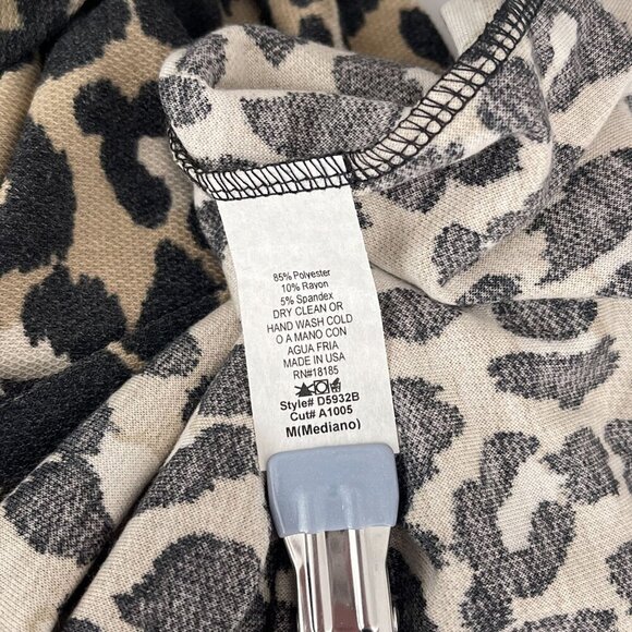 Audrey 3+1 Leopard Print Short Sleeve Stretch Flowy A-Line Mini Dress‎ Women M - Picture 6 of 10